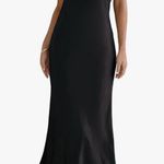 Flawed*** Small Black Satin Halter Neck Midi Dress Photo 0