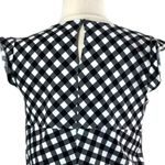 Ann Taylor Women’s Crop Tie Top Cap Sleeve Black White Check Gingham Size XL Photo 7