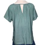 Tulle Green Elephant Pink Keyhole Blouse Size S Short Sleeve Boho Top Photo 2