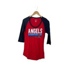 MLB Angels Baseball Womens Medium Round neck 3/4 sleeve 100% Cotton T Photo 4