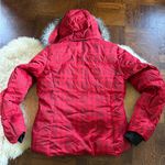 Columbia  Women's Checkered Red Puffer Jacket plaid removable hood down coat Photo 2