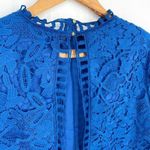 Champagne & Strawberry Lace Blouse Top in Royal Blue Size M Size M Photo 4