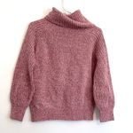 Nine West Cowlneck Sweater Mauve Pink White Marled Heather Cowl Neck Puff Sleeve Photo 10