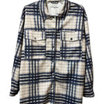 Workshop Republic Clothing Faux Leather Jacket Blue Tan White Women’s Shaket XL Photo 0