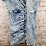 Retrofête Retrofete Gia Denim Dress in Acid Wash Blue Size Medium NWT Short Sleeve Photo 3