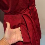 Miu Miu  Prada 2010s Red Tafetta Sleeveless Ruffled Hidden Pocket Dress 44/8 Photo 5