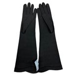 VTG NOS Van Raalte Black Ladies Cotton Gloves 1950s Sz 7 Almost Elbow Length Photo 1