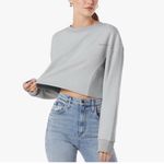 Favorite Daughter The Jen Cropped Sweatshirt Small in Gray Photo 4