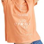 Madewell  Zodiac Foil Print Tee Medium Orange Astrology Photo 0