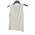 Akris Punto Silk Blend Sleeveless Top Size 6 White Knit V neck Stretch #AAmbe Photo 2