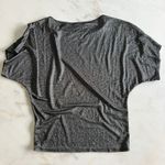 Michael Stars  Top OS One Size Metallic Silver Gray Dolman Sleeve‎ Blouse Photo 4