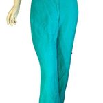 Evan Picone EVAN-PICONE TEAL GREEN LINEN BLEND STRAIGHT LEG TROUSERS (16) Photo 0