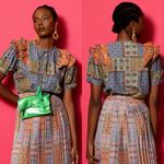 Carolina K bella ruffled blouse hemp cotton blend women’s size XS‎ Green Photo 1