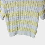 Dunst Striped Cable Knit Short Sleeve Sweater Top Size S Yellow Photo 5