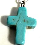 Howlite cross pendant necklace Blue Photo 5