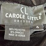 Vintage 90s Carole Little Black Velvet Dark Floral Mock Neck Maxi Dress Romantic Size 4 Photo 6