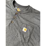 Carhartt Mens Grey Original Fit Henley T-Shirt 2XL Short Sleeve Cotton/Polyester Photo 1