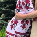 Floral pink and red off the shoulder romper Size M Photo 1