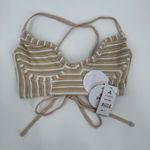 PQ SWIM PILYQ Bikini Top Size Large Corset Bralette NWT New Earth Stripe Swim Tan Photo 14