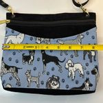 Danny K Dog Print Crossbody Bag Blue Black Adjustable Strap Zipper Pockets Photo 8