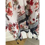 One Size Kimono Duster Cream Red Floral Size L Photo 2