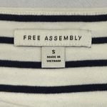 Free Assembly Square Neck Top Womens White Black Stripes Short Balloon Sleeve S Photo 8