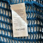 Free People  Lattice Open Front Crochet Duster Cardigan Teal Blue Size M NWT Photo 7