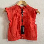 Plenty By Tracy Reese Victorian Coral Eyelet Ruffled Crop Top Blouse Photo 1