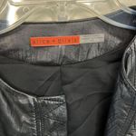 Alice + Olivia Monrow Leather Jacket Black Zip Up Moto Coat Women’s M Lamb Wool Photo 7