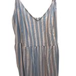 Old Navy  Maxi Dress Blue White Stripe Tiered Spaghetti Strap XL Photo 1