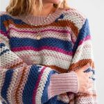 Z Supply  Ashville Striped Balloon Sleeve Striped Sweater Size Small Photo 10