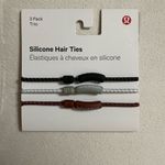 Lululemon  New Silicone Hair Ties 3 Pack Black Grey Brown Photo 1