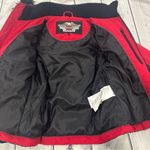 Harley Davidson Womens Small Red Black Quilted Down Feather Jacket Logo Biker Photo 6