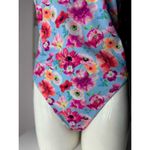 Victoria's Secret Victoria’s Secret Blue Pink Orange Floral Lace-Up Back One Piece Swimsuit XL Photo 7