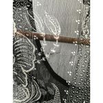 Soft Surroundings Women's Black Cream Sheer Beaded Bathing Suit Cover Up S/M Photo 6