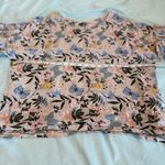 Lemire G Women’s Sz: M Linen Floral Butterfly Flutter Bell Sleeve Top. Blue Size M Photo 2