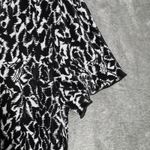 Dressbarn Dress Women's 12 Black White Print Ring Front Pleated Y2k Office Siren Photo 4