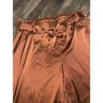 Joie Satin  Burnt Orange Wide Leg Capri Belt L wide leg spring contemporary boho Photo 1