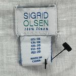 Sigrid Olsen Shirt Womens 1X White Linen Sleeveless V Neck Collared Pockets Top Photo 7