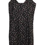 Vintage Floral Faux Wrap V Neck Spaghetti Strap Dress Black Red Photo 1