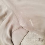 Philosophy Beige Sheer Button Down Dress Shirt Size Large With Leather Collar Photo 4