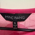 Ming Wang  Knit Chevron Ombre Print Crew Neck Long Sleeve  Scalloped Top XL Photo 2