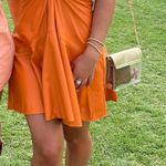 INA Orange Leather Cut Out Dress Photo 0