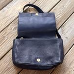 Tory Burch Women's Block-T Blue Pebbled Leather Shoulder Bag Photo 4