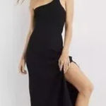 Aerie  black one shoulder ribbed midi dress size small  Photo 0