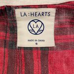 LA Hearts Red Flannel Hoodie Jacket Photo 4