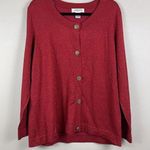 Judith Hart Women Cardigan Sweater 1X Sparkly Red Silk Christmas Holiday Festive Photo 0