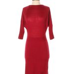 The Limited Pullover Sweater Dress Doleman Raglan Sleeves Tight Knit Red XS Tall Photo 5