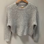 American Eagle Cropped CrewNeck Knit Sweater Gray Size XXS Photo 0