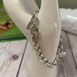 Vintage Monet Silver Charm Bracelet with Thimble Charm, 6.5” Photo 1